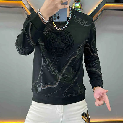 Pull Léger Homme – Col Rond, Manches Longues, Haut de Base Style Américain, Luxe décontracté, Nouveau Design