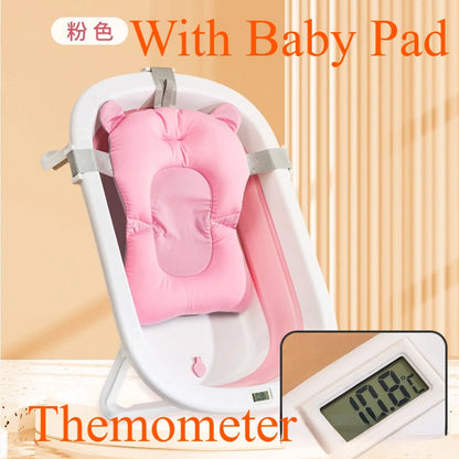 Baignoire bain bébé pliable, plastique, coussinet doux