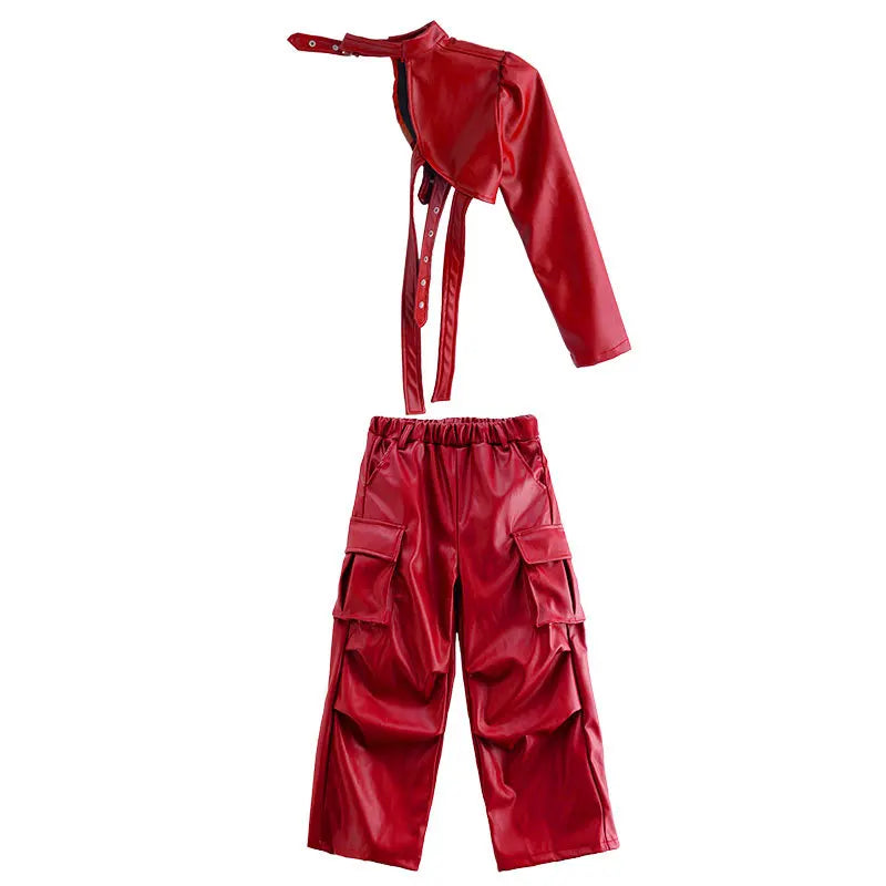 Vêtements Hip Hop Fille, T-shirt Court et Pantalon Cargo .