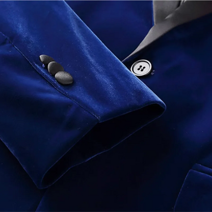 Blazer homme Slim Fit velours doré, un bouton, bleu/rouge/vert – Soirée & mariage .