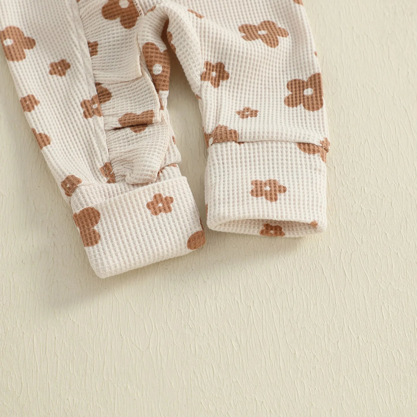 Ensemble bébé fille 2 pièces : combinaison florale à manches longues + bandeau .