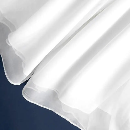 Pantalon femme grande taille en mousseline de soie, jambe large, taille haute, blanc, décontracté .