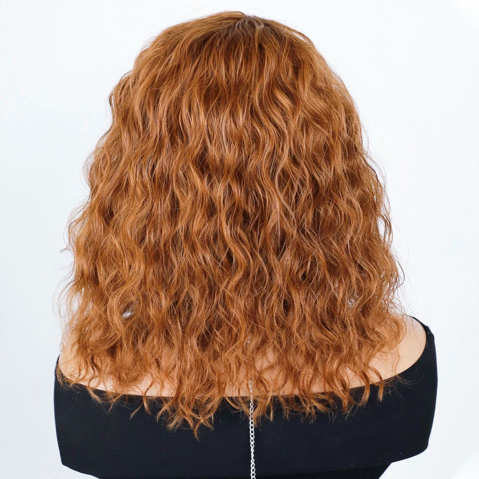 Perruque Cheveux Humains 100% Naturels, Coupe Lutin Courte Brun, Multi Séparation .