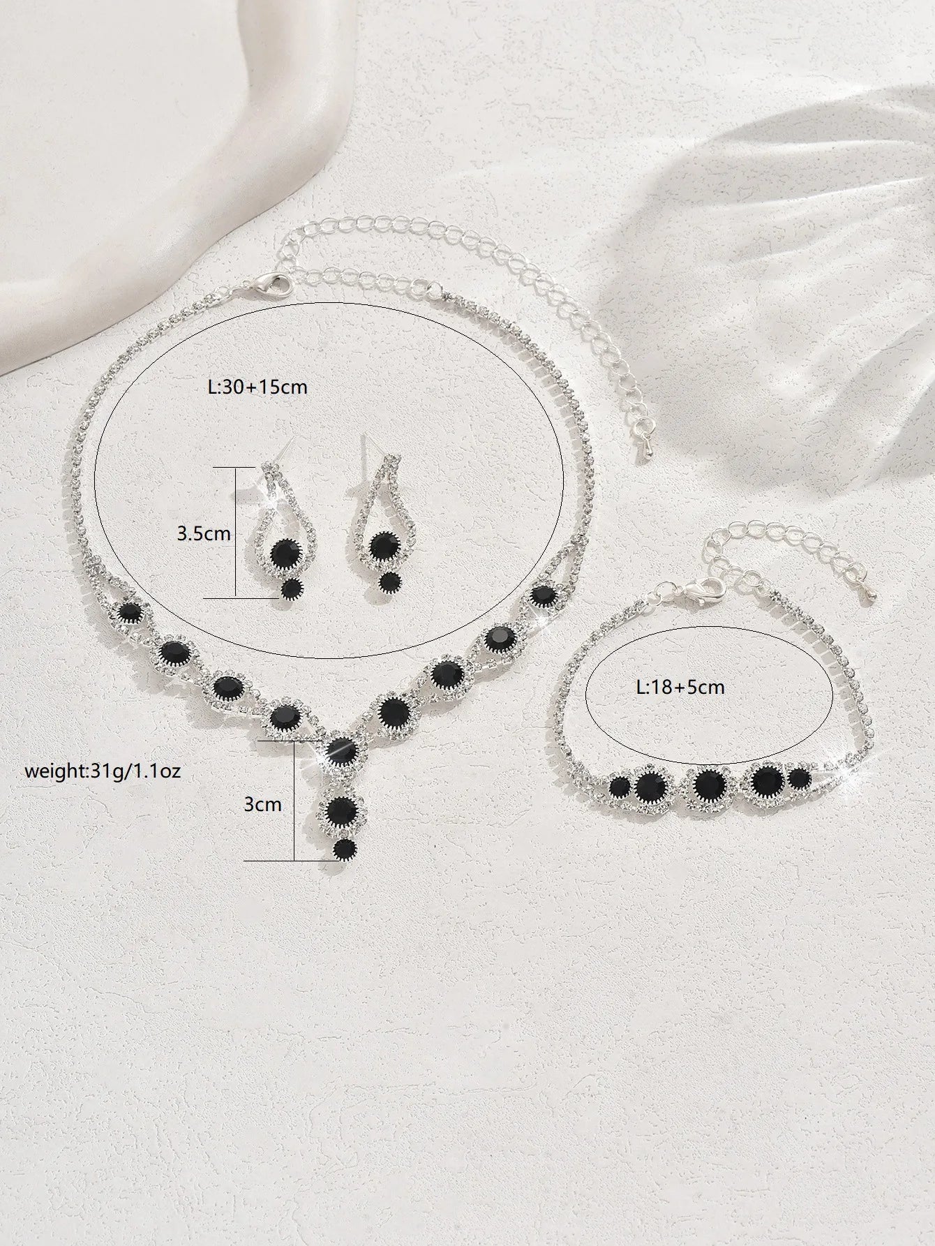 YIKOOLIN Parure Bijoux Mariage Femme – Ensemble 4 Pièces Cristal Élégant, Strass Brillants