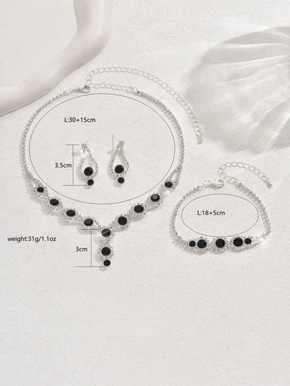 YIKOOLIN Parure Bijoux Mariage Femme – Ensemble 4 Pièces Cristal Élégant, Strass Brillants