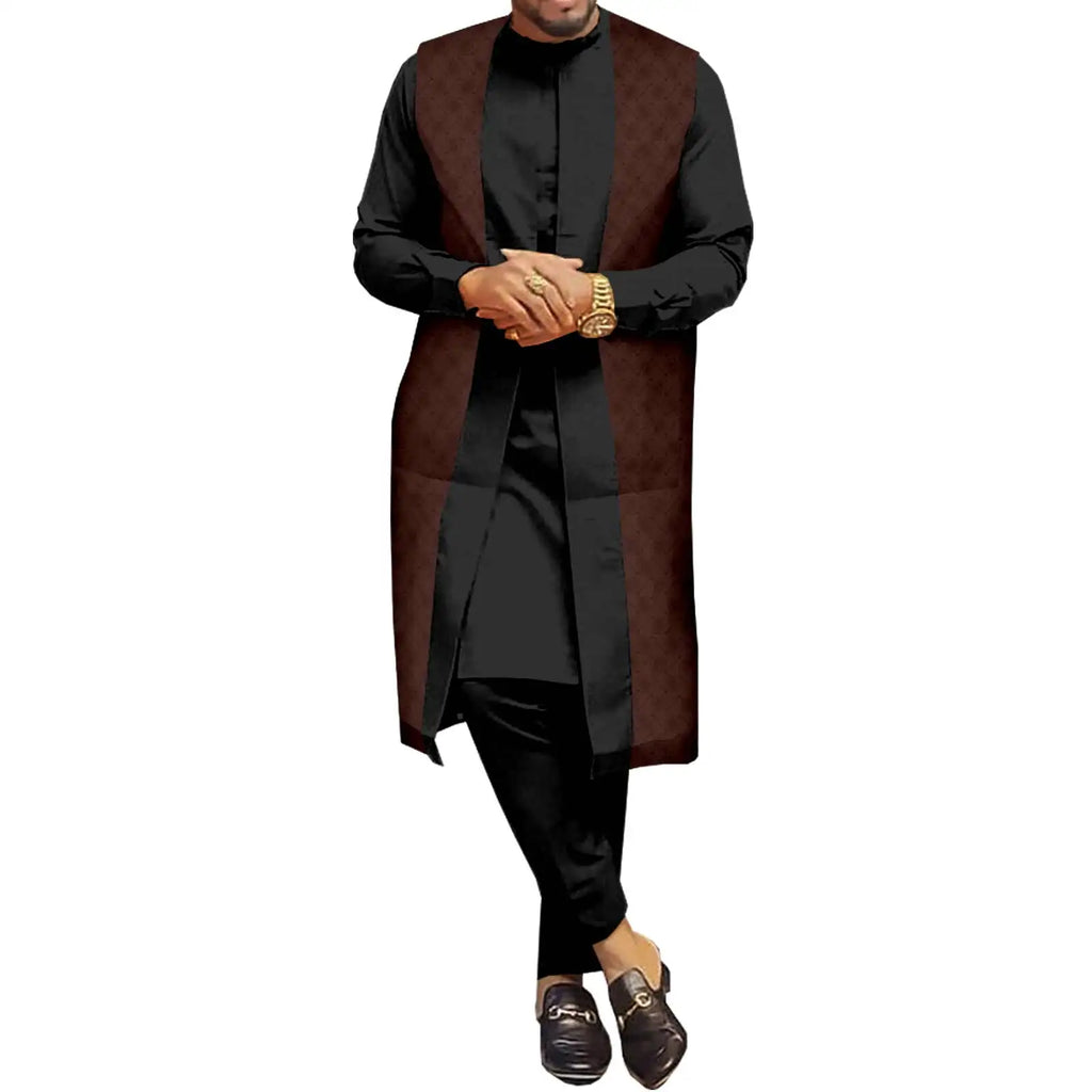 Vêtements couple africain – Robe femme maxi et jupe sirène, haut homme assorti, tenue mariage ET fête , 3 pièces