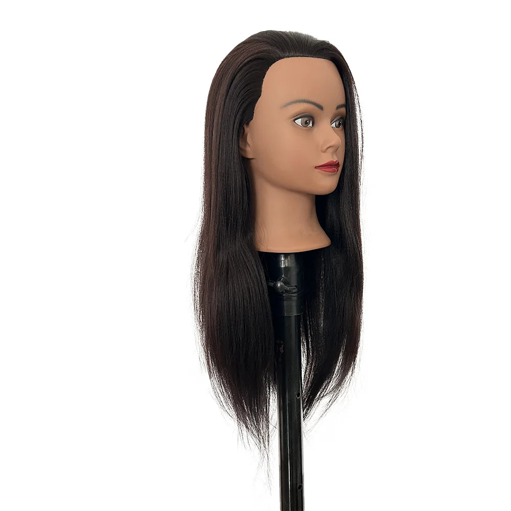 Tête coiffure 22 pouces, cheveux synthétiques, pratique pour tresses cornrows