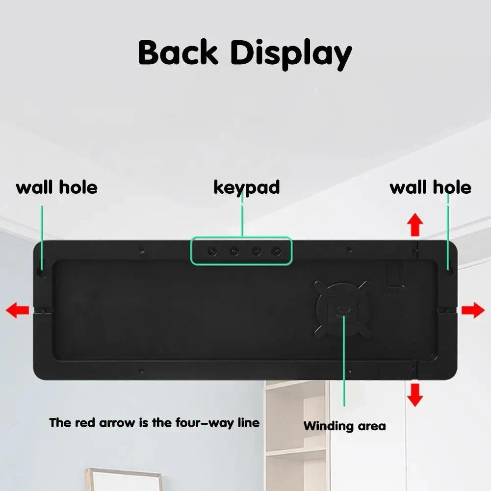 Horloge murale LED grande - télécommande, double alarme, température