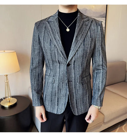 Blazer homme luxe à carreaux, Slim Fit, style britannique – Mariage & affaires .