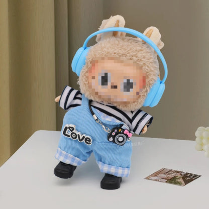 Tenue Poupée 10cm – Salopette Denim + Chemise, Ensemble Mignon