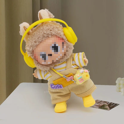 Tenue Poupée 10cm – Salopette Denim + Chemise, Ensemble Mignon