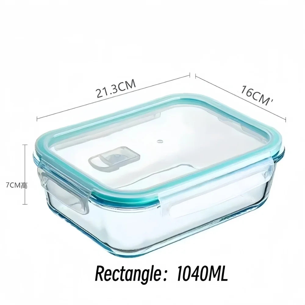 Boîtes hermétiques en verre – Préparation repas, boîte à déjeuner, Bento, réutilisable, compatible micro-ondes et lave-vaisselle