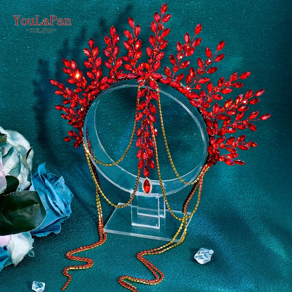 Couronne mariée YouLaPan – Faite à la main, strass luxe, diadème baroque, bijou cheveux HP952