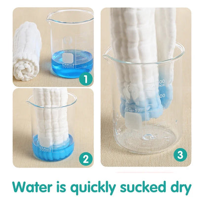 Serviette de bain bébé 5 pièces – 100% coton mousseline – Gant de toilette, lingette visage, mouchoir doux mains – 6 couches de gaze, lavable, confortable nouveau-né