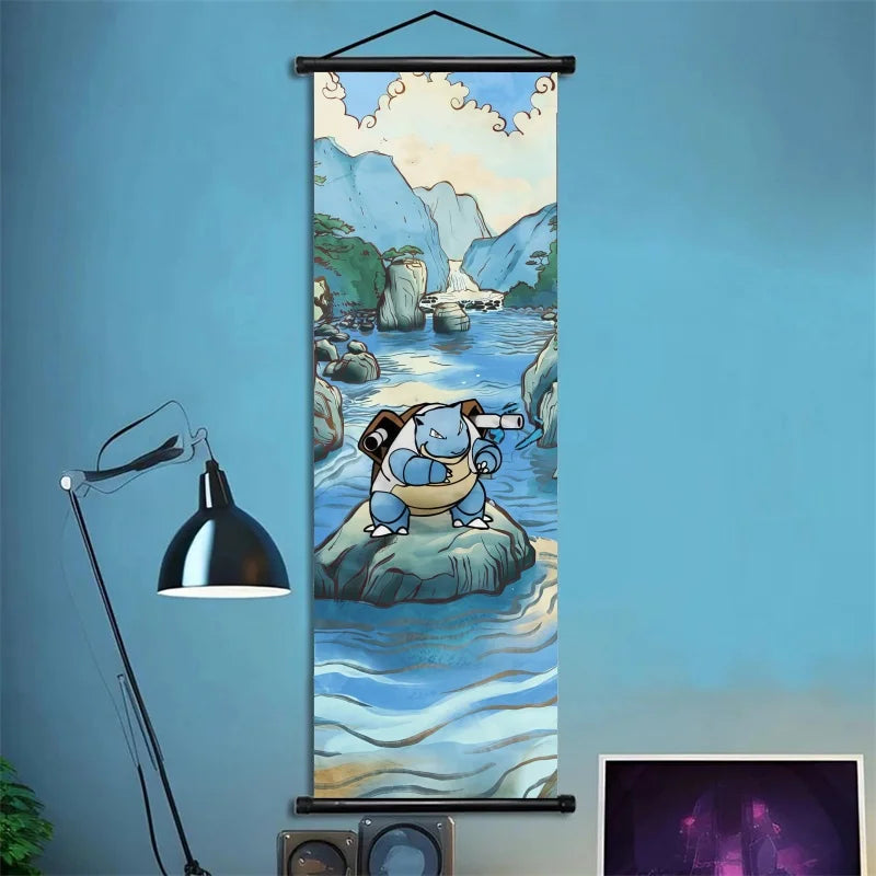 Pokémon Squirtle, Wartortle, Blastoise – Scènes dynamiques, impressions vives, détails audacieux – Pour fans de type Eau Power