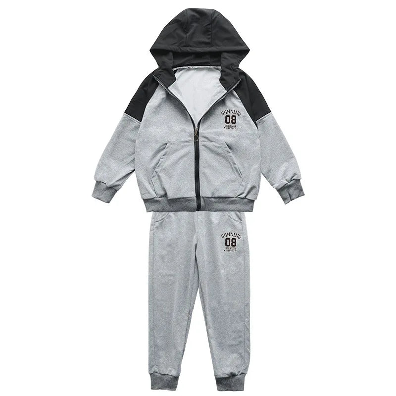 Survêtement enfant garçon – Ensemble 2 pièces capuche + pantalon élastique Smile  4‑14 ans