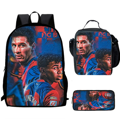 Sac à dos football Lamine Yamal, enfant, 1/3 pièces : sac d’école, sac déjeuner, trousse .