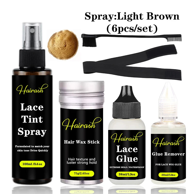 Kit complet perruque dentelle colle spray cire dissolvant fusion
