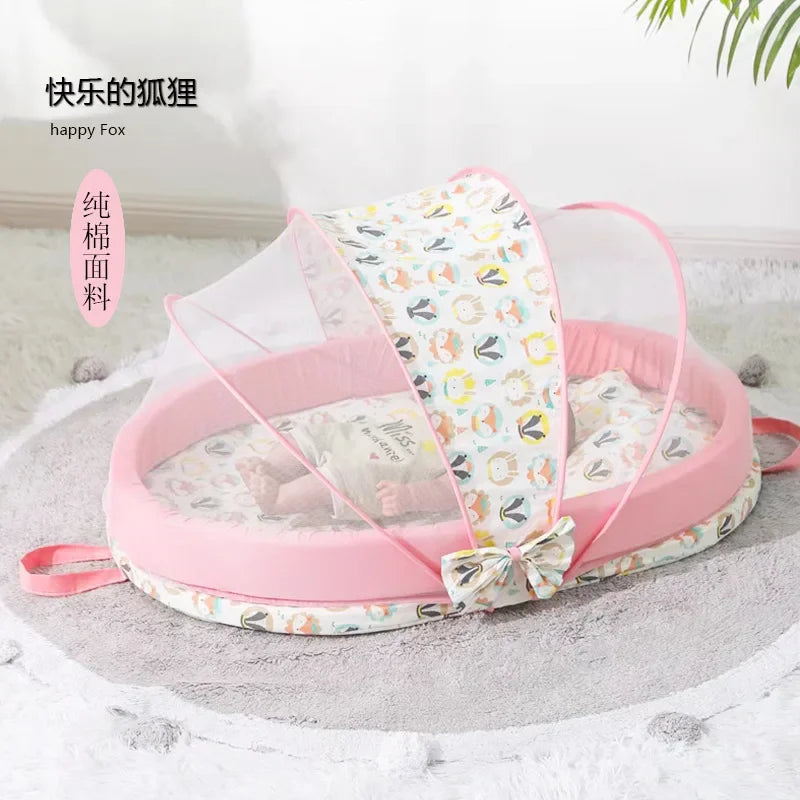 Lit bébé pliable avec moustiquaire – Nid de couchage 0-24 mois .