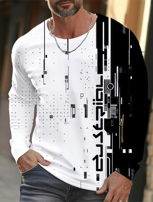 T-shirt homme col rond, impression 3D, haute définition