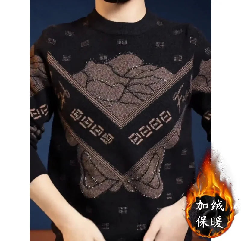 Vêtement homme automne-hiver, pull velours haut de gamme