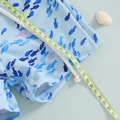 Maillot de bain pour petits garçons de 1 à 4 ans, short imprimé dinosaure/requin