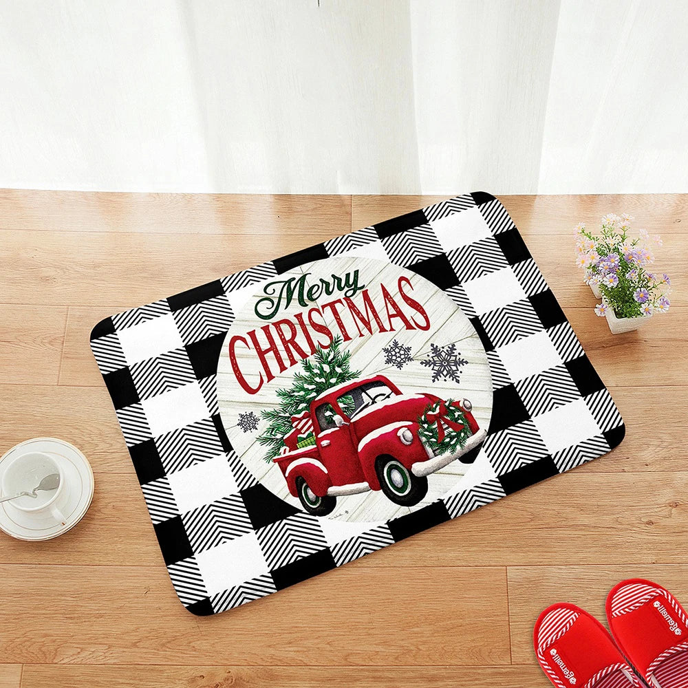 Tapis de porte éclairé bonhomme de neige Noël﻿– intérieur extérieur, hiver, vacances