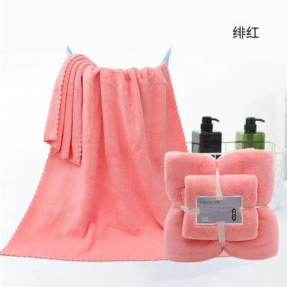 ‌ Ensemble de Serviettes de Bain 2 Pièces en Molleton de Corail – Ultra Douces, Haute Absorption, Séchage Rapide, Pour Spa, Hôtel, Adulte, Couleur Unie