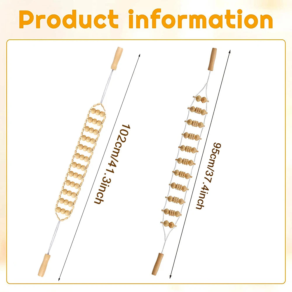 Rouleau de Massage Bois – Soulagement Musculaire, Sculpture du Corps .