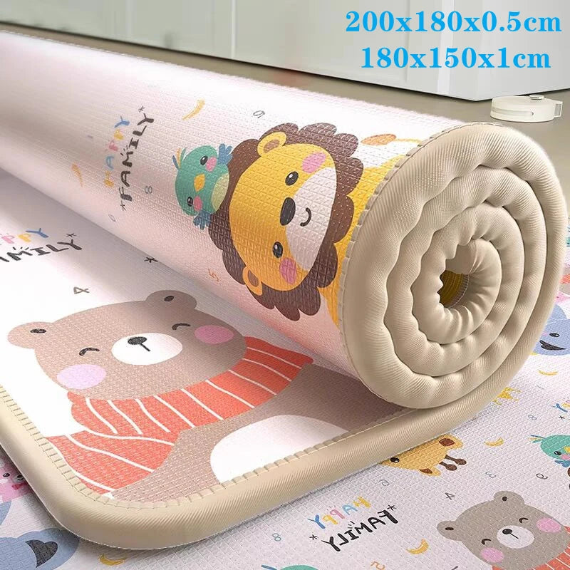 Tapis de jeu bébé 1 cm épaisseur – Mousse EPE non toxique – Tapis pliable sécurisé pour rampe, gym et activités – Tapis enfant confortable et durable