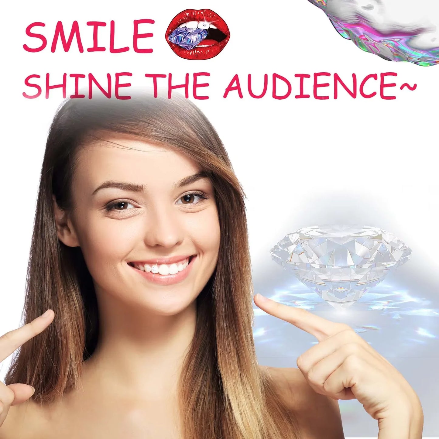 Kit gemme dentaire IMADIY, diamant blanc, facile à poser et enlever.