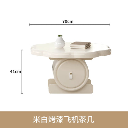 Table basse blanche Simple, peu encombrante, minimaliste, mobile, italienne, esthétique, meubles de luxe en bois ;