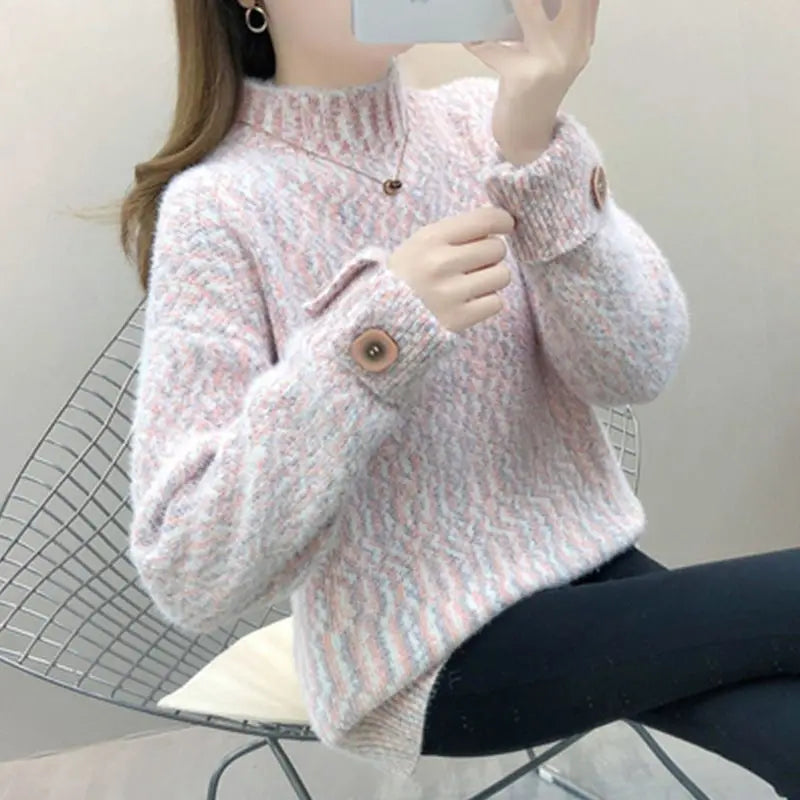 Nouveau pull femme velours chenille épais, chaud , polyvalent et mode