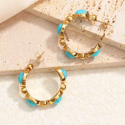 Boucles d'oreilles Boho chic en pierre turquoise – Cadeau idéal femme