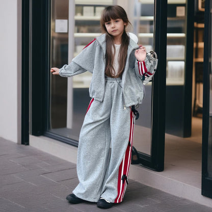 Tenue scolaire fille – Survêtement décontracté 2 pièces, sweat & pantalon large