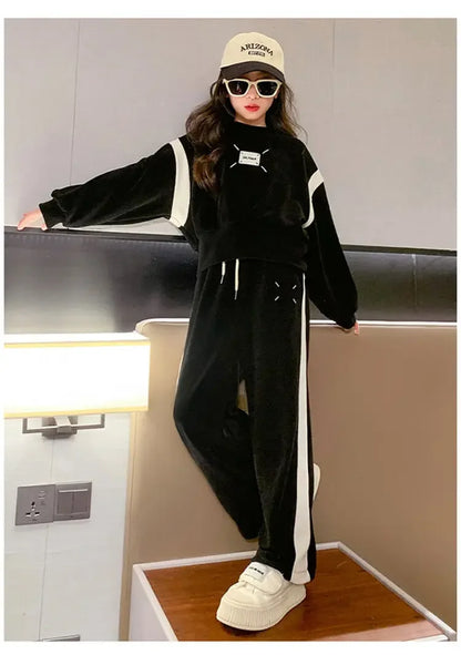 Ensemble bébé fille coréen 2 pièces 4-15 ans, style printemps, tendance oversize .