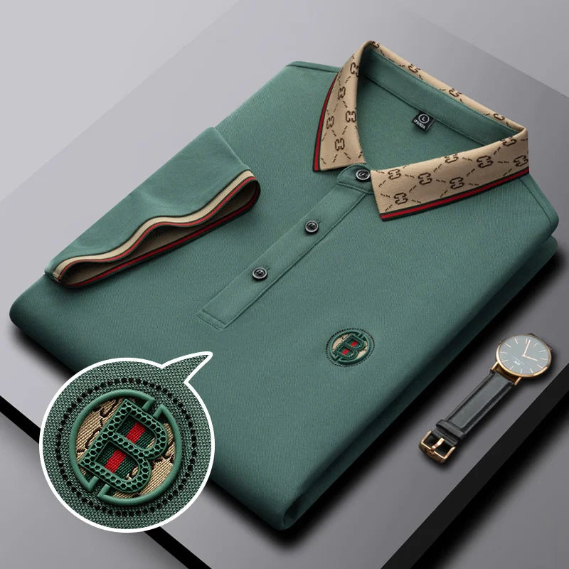Polo de luxe à manches courtes pour hommes, de haute qualité, de marque de styliste, brodé, respirant, haut d'affaires décontracté, nouvelle collection été.