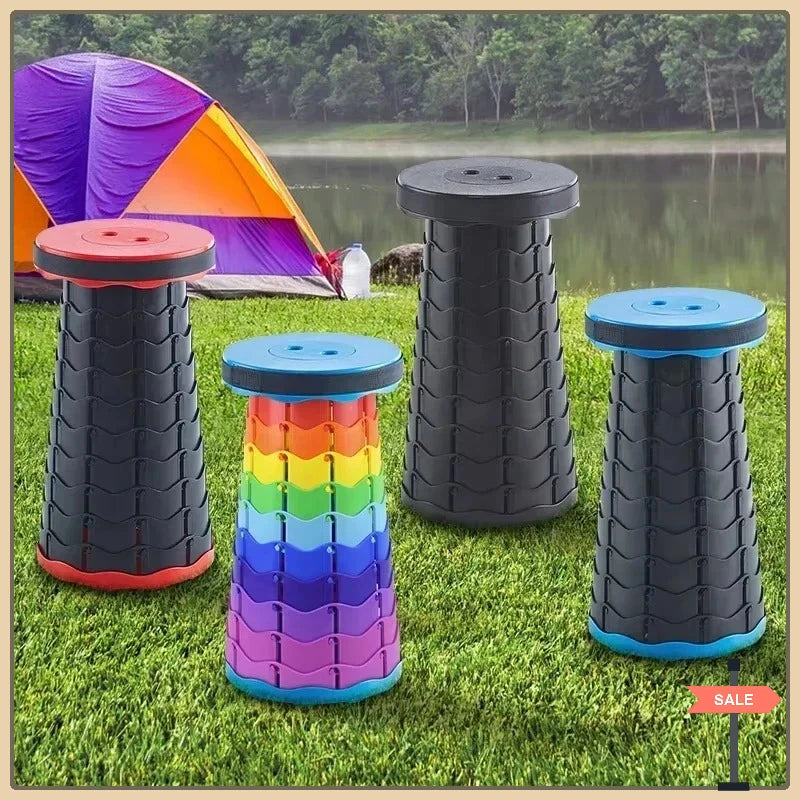 Chaise télescopique pliable plastique, hauteur réglable portable pêche plage camping