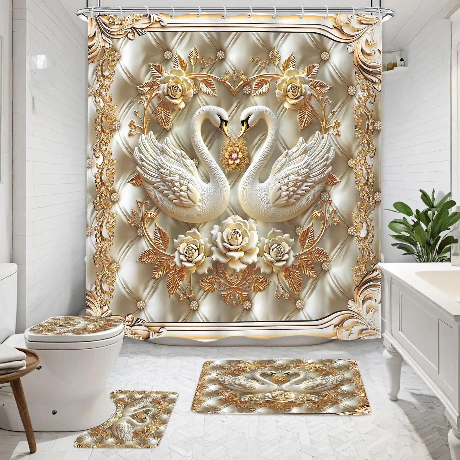 Rideau vert émeraude – Imprimé vintage luxe, décoration intérieur