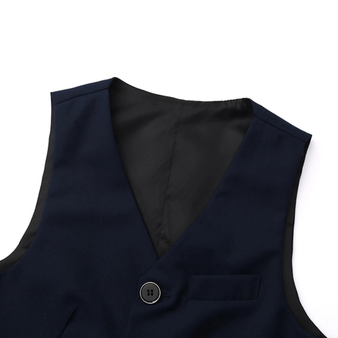 Uniforme scolaire enfant – Ensemble 4 pièces, gilet, style preppy, automne