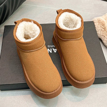 ‌ Chaussures Chaudes d'Hiver en Coton et Polaire pour Femme – Bottes de Neige à Enfiler, Semelle Épaisse, Antidérapantes, décontractées, Nouvelle Collection 2025, Style Tout Assorti