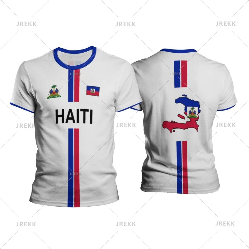 T-shirt Haïti Football – Oversize unisexe, drapeau Haïti, graphique Y2K,