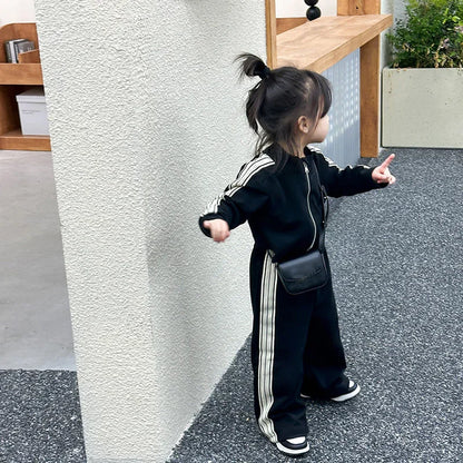 Ensemble fille 2 pièces : veste + pantalon, printemps-automne