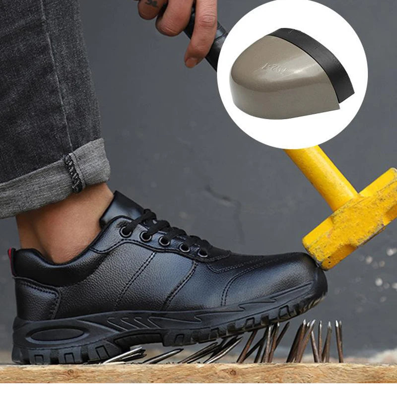 Chaussures de sécurité homme imperméables cuir – embout acier, anti-écrasement et anti-perforation .