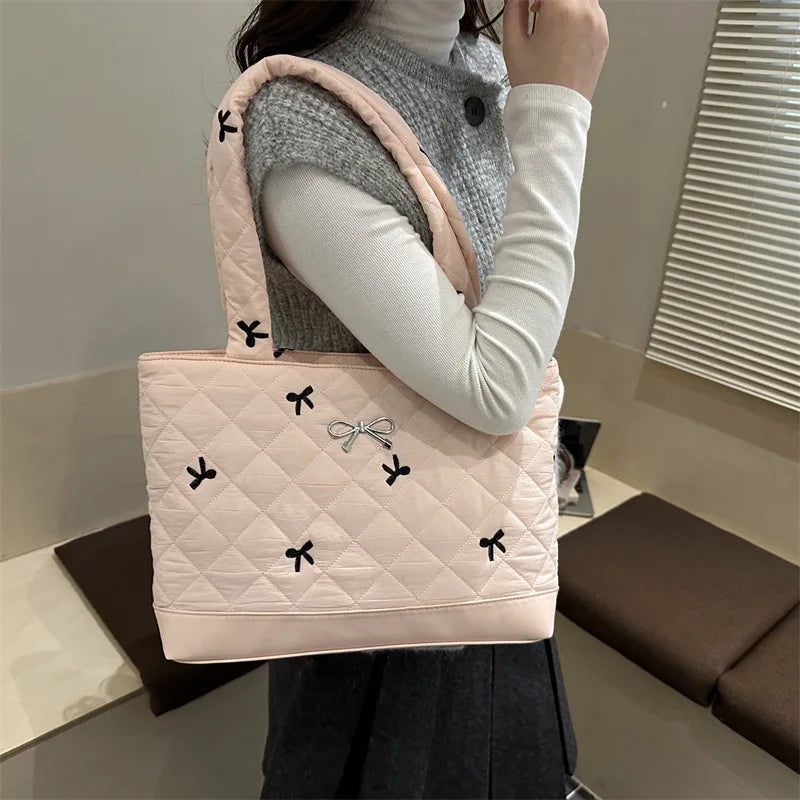 Sac à bandoulière femme – Matelassé, simple, polyvalent, nouvelle mode, grande capacité, texture douce