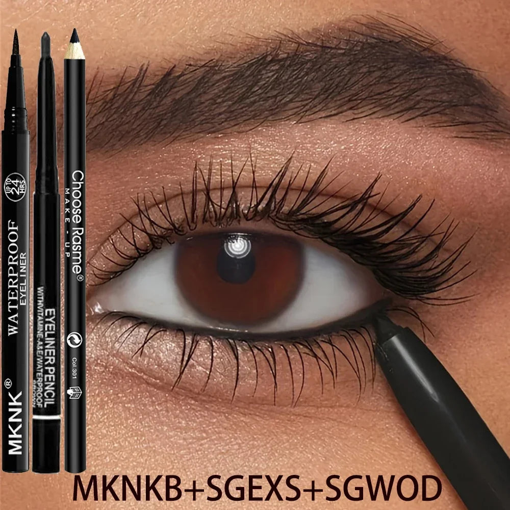 Eyeliner Noir Imperméable – Pack 3 Pièces