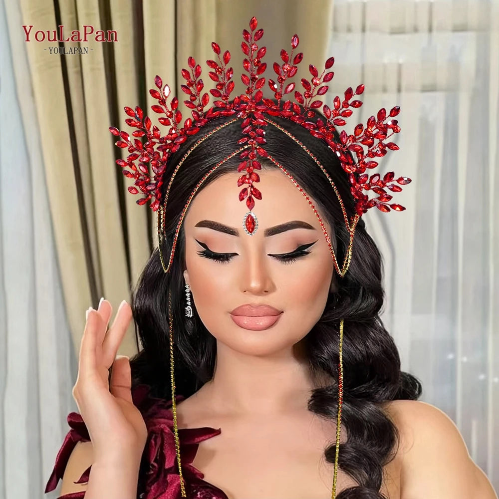 Couronne mariée YouLaPan – Faite à la main, strass luxe, diadème baroque, bijou cheveux HP952