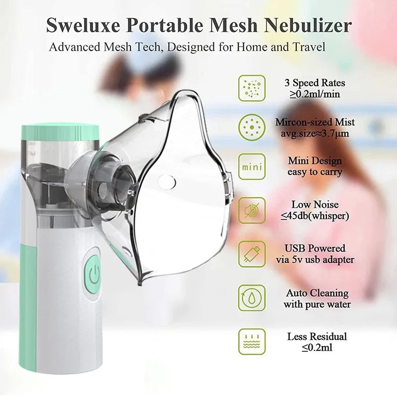 Nébuliseur médical silencieux portable à mailles, mini inhalateur enfant .