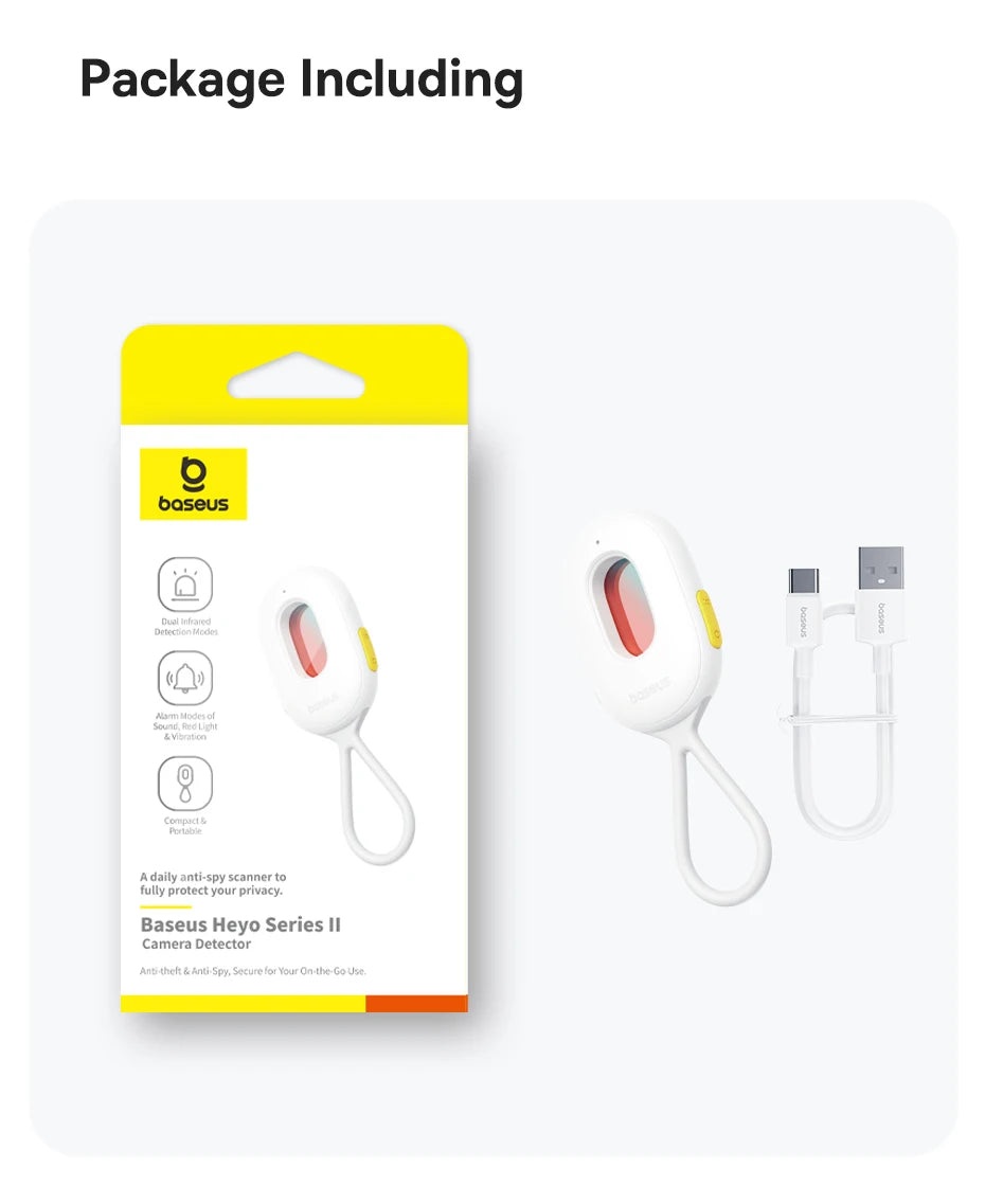 Détecteur de caméras cachées – intelligent, alarme sécurité, rechargeable