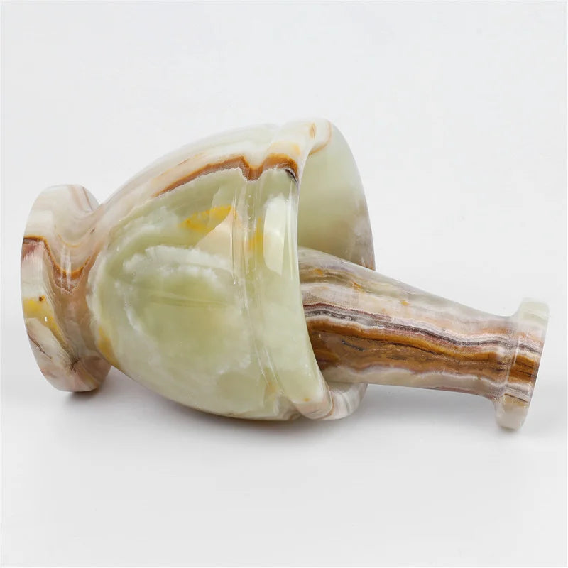 Ensemble mortier pilon marbre vert artisanal, broyeur d'épices et noix, bol cuisine diamètre 3 pouces